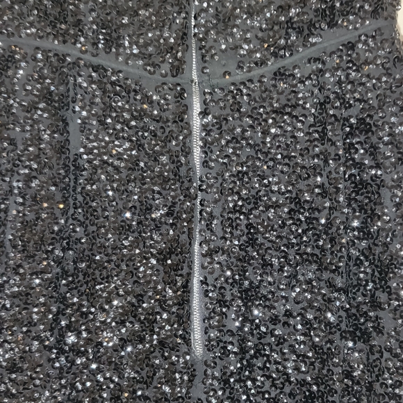 Strange Overly Sequinned Black Vintage Cocktail Dress Handsewn? Small ODD Beaded - Picture 12 of 16